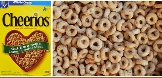 céréales et boîte Cheerios de General Mills (2012)